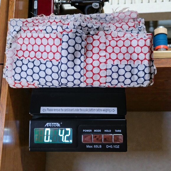 22 Vintage Red and Blue Dots Quilt Squares - Picture 3 of 3